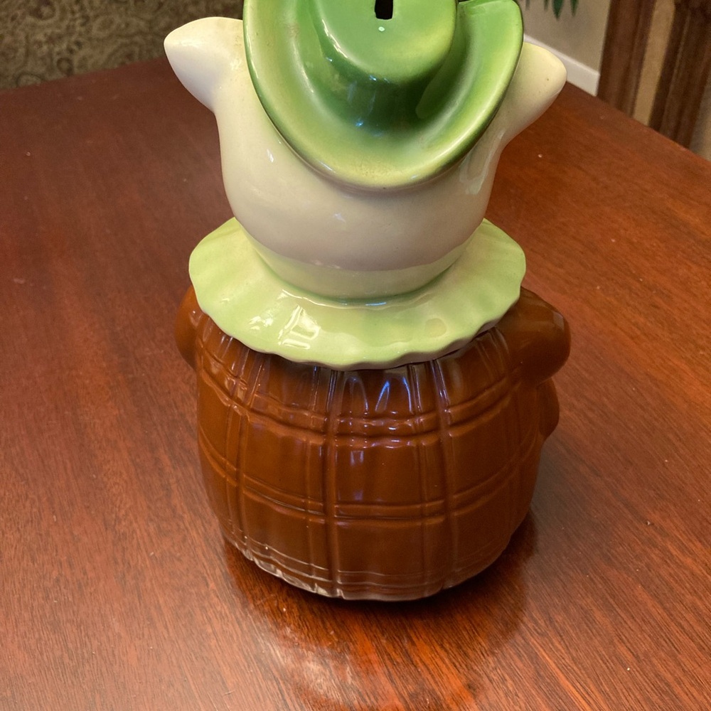 Vtg Shawnee Pottery Smiley Winnie pig cookie jar / piggy bank head - Picture 7 of 9